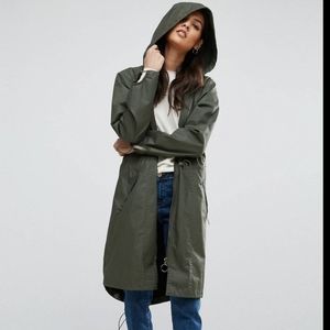 ASOS Fisherman Army Green Trench Coat  size 2